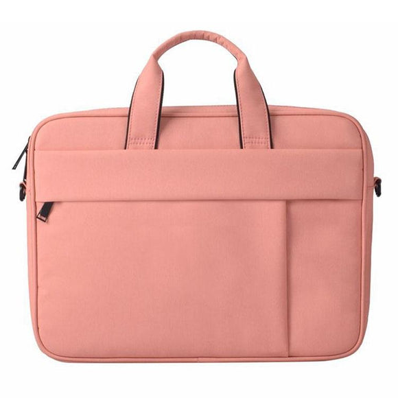 13.3 Inch Waterproof Anti-theft One-shoulder Handbag with Suitcase Belt - Pink