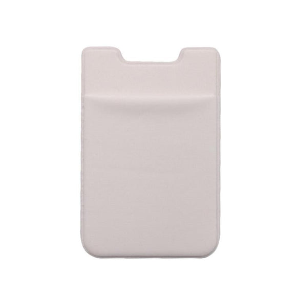 Lycra Phone Card Holder Stretch Back Sticker Wallet For Cards Bus Pass Bank Fits Most Phones - White