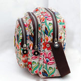 Waterproof Nylon Multilayer Crossbody Bag For Women - Lattice Dot