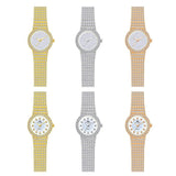 Starry Diamond Chain Women Wrist Watch - Golden Scale Surface