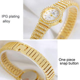 Starry Diamond Chain Women Wrist Watch - Golden Scale Surface