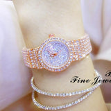 Starry Diamond Chain Women Wrist Watch - Golden Scale Surface