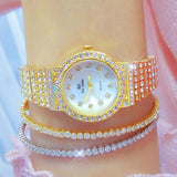 Starry Diamond Chain Women Wrist Watch - Golden Scale Surface