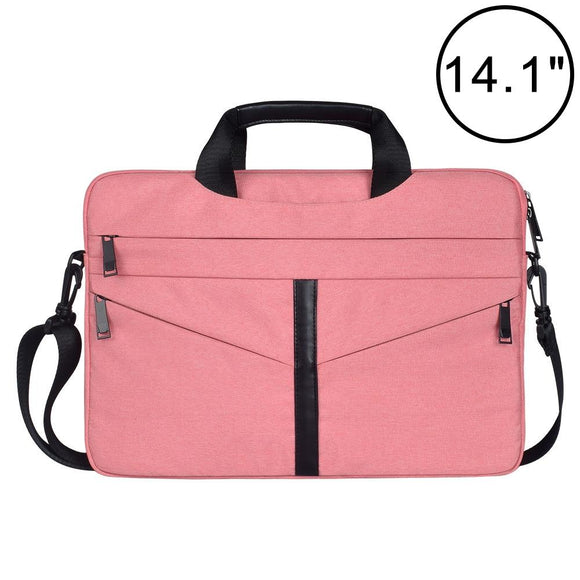 Stylish Zipper Laptop Bag with Shoulder Strap - Durable & Breathable - Pink