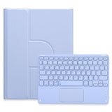 360 Degree Rotatable Bluetooth Keyboard Leather Case With Touchpad - Square Button - Lavender Purple - For Ipad 10.2 2021 / Air 2019