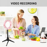 Usb Led Ring Light For Vlogging And Photography - 4.7 Inch White Light Pink