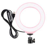 10 Mode Rgbw Led Ring Light with Tripod and Ball Head - 4.7 Inch Curved Surface - Pink
