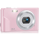 36mp 2.7k Full Hd Digital Camera with 16x Zoom for Children - 2.4 Inch Screen - Pink