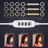10.2 Selfie Beauty Light with Tripod Mount and Usb 3 Modes Dimmable Led Ring for Vlogging and Photography Cold Shoe Ball Head and Phone Clamp - Pink