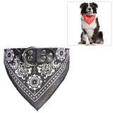 Adjustable Dog Bandana Leather Printed Soft Scarf Collar Neckerchief For Puppy Pet - Size M - Green