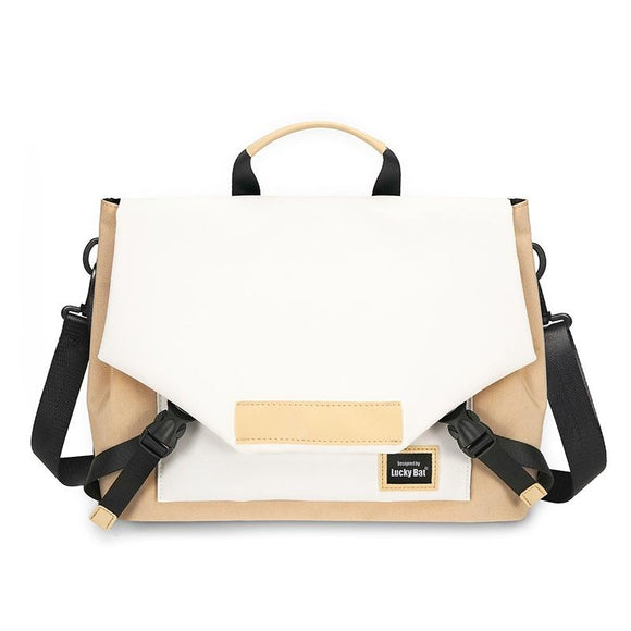 Anti-drop Crossbody Laptop Bag - 16 Inch Airbag Design - Khaki White