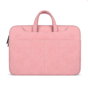 Waterproof Portable One-Shoulder Handbag For 13.3 Laptops With Strap & Magic Stick - Pink