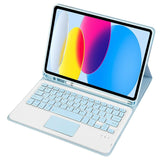 2022 Ipad 10.9 Lambskin Bluetooth Keyboard Case With Pen Slot - Pink