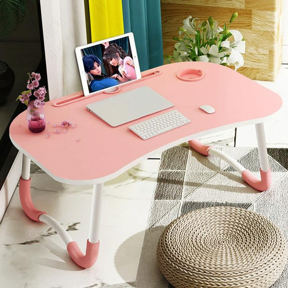 Portable Laptop Desk Stand - Foldable & Non-slip - Pink