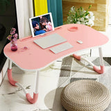 Portable Laptop Desk Stand - Foldable & Non-slip - Pink