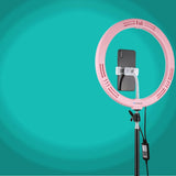 11.8 Dual-temp Led Ring Light with Tripod & Remote - Pink