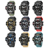 Waterproof Dual Display Outdoor Watch - Multifunctional Alloy for Men - Black Gold