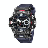 Waterproof Dual Display Outdoor Watch - Multifunctional Alloy for Men - Black Gold