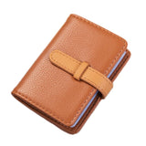 Portable Pu Leather Card Holder - Business & Credit Cards - Brown