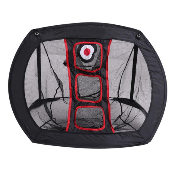 Foldable Square Golf Net for Indoor Practice - Black Red Net