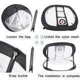 Foldable Square Golf Net for Indoor Practice - Black Red Net