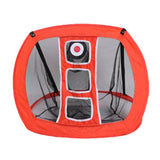 Foldable Square Golf Net for Indoor Practice - Black Red Net