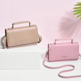 Versatile Small Square Shoulder Phone Bag - Compact & Functional - Rose Red