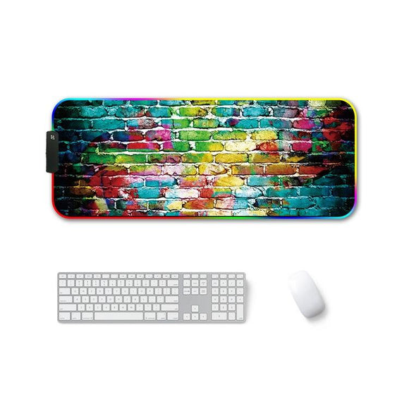 Rgb Non Slip Mouse Pad With Thermal Transfer - Colourful Brick