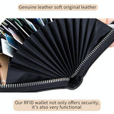 Leather Rfid Card Holder Wallet - Blocking - Green
