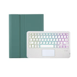 2022 Ipad 10.9 Lambskin Keyboard Case With Backlight & Pen Slot - Green