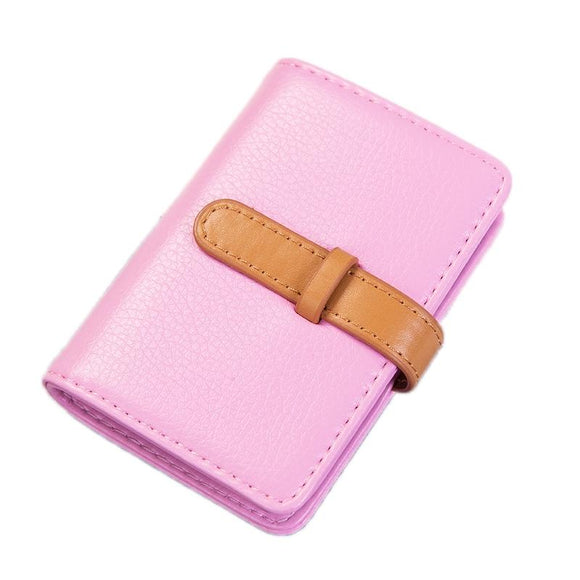 Portable Pu Leather Card Holder - Business & Credit Cards - Pink