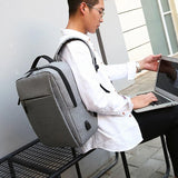 15.6 Laptop Backpack with Usb Charging - Waterproof Oxford Cloth Large Capacity - Grey