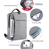 15.6 Laptop Backpack with Usb Charging - Waterproof Oxford Cloth Large Capacity - Grey