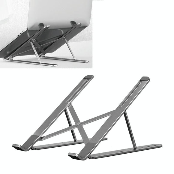 Adjustable Laptop Stand - Portable Folding Height Increase Heat Dissipation - Grey