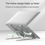 Adjustable Laptop Stand - Portable Folding Height Increase Heat Dissipation - Grey