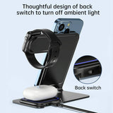 15W 3 In 1 Aluminum Wireless Charger - Grey