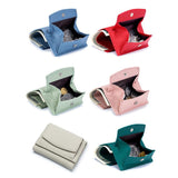 Compact Rfid Leather Coin Purse Wallet - Secure & Stylish - Red