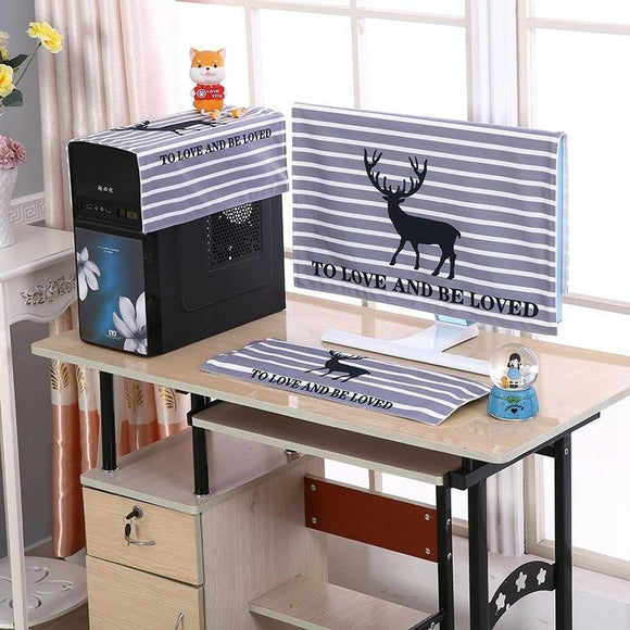 22 Desktop Computer Lcd Monitor Dust-proof Cover - Cloth Material - Grey Deer