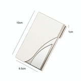 Stainless Steel Business Card Case Large Capacity - Litchi Red