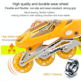 Adjustable Kids Roller Skates Set - Single Flash Wheels - Size s - Gold