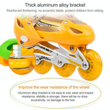 Adjustable Kids Roller Skates Set - Single Flash Wheels - Size s - Gold