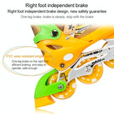 Adjustable Kids Roller Skates Set - Single Flash Wheels - Size s - Gold