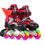 Adjustable Kids Roller Skates Set - Flash Wheels Size m - Gold