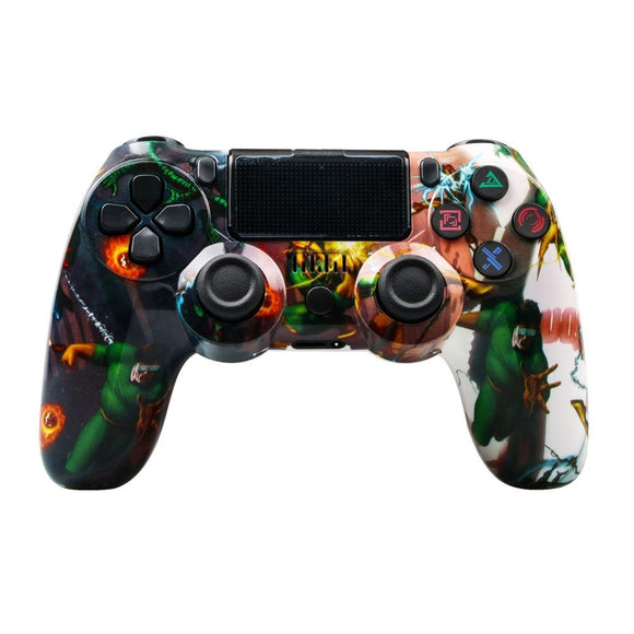 Wireless Bluetooth Game Controller for Ps4 with Dual Vibration and Light Strip - Hulk