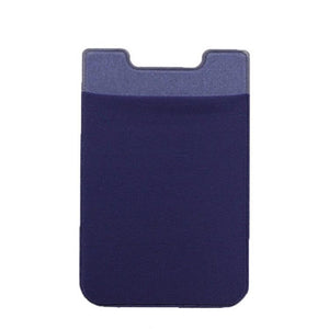 Lycra Phone Card Holder Stretch Back Sticker Wallet For Cards Bus Pass Bank Fits Most Phones - Dark Blue