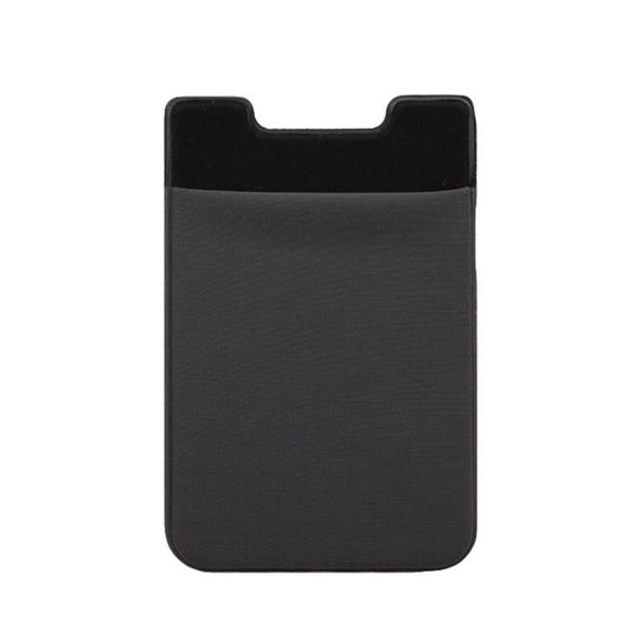 Lycra Phone Card Holder Stretch Back Sticker Wallet For Cards Bus Pass Bank Fits Most Phones - Dark Gray