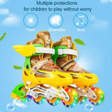 Adjustable Kids Roller Skates Set - Single Flash Wheels - Size s - Blue