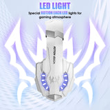 3.5Mm Gaming Headset With Mic & Led For Laptop / Phone - Blue Black