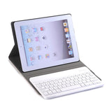 Universal Ultra-Thin Tablet Case With Bluetooth Keyboard For Ipad 4 / 3 / 2 - Horizontal Flip - Blue