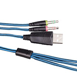 Pc Gaming Headset With Mic Led Volume Control 2.2M Cable Blue / Black - Pc0105L